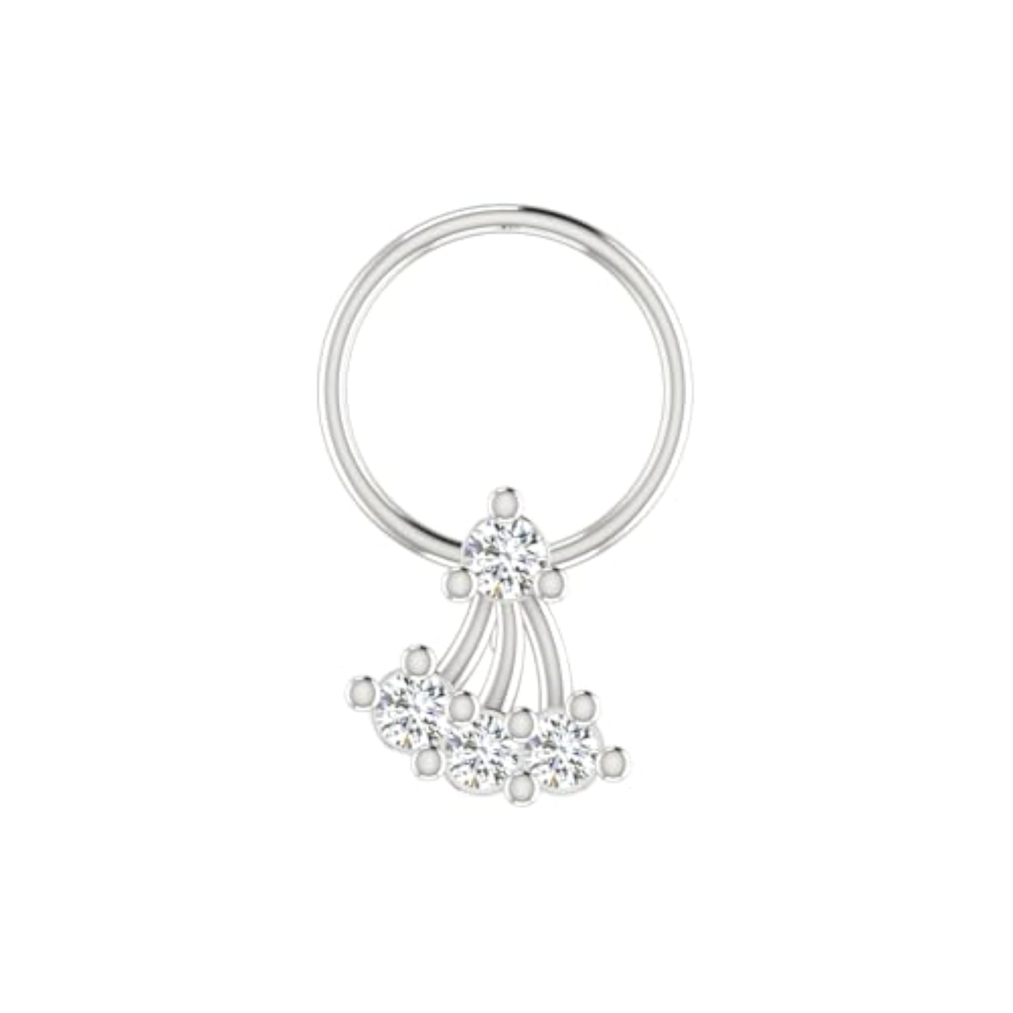 Women's 14Kt White Gold Stud Nosering